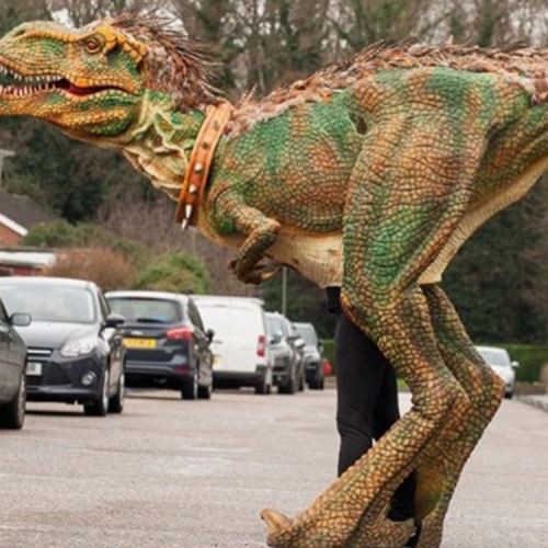 Chodící kostým dinosaura